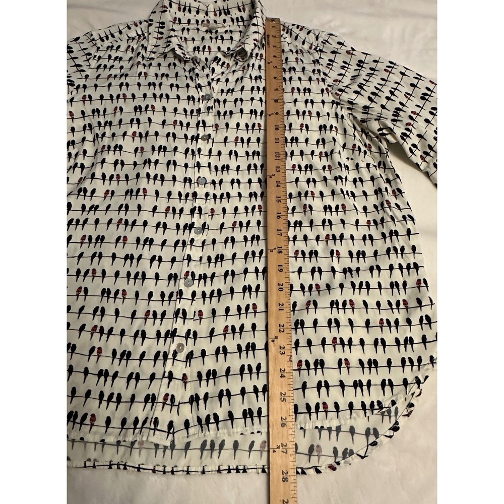 Jane and Delancey Birds on a Wire Shirt Womens 1X Rayon Roll Tab Sleeve Blouse - Picture 15 of 15